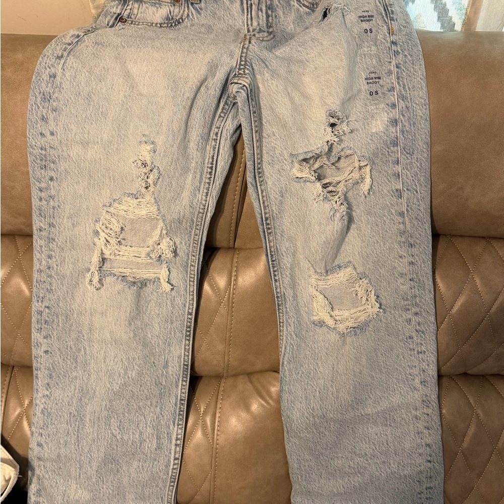 Aeropostale Light Blue Distressed Women’s Relaxed Jeans